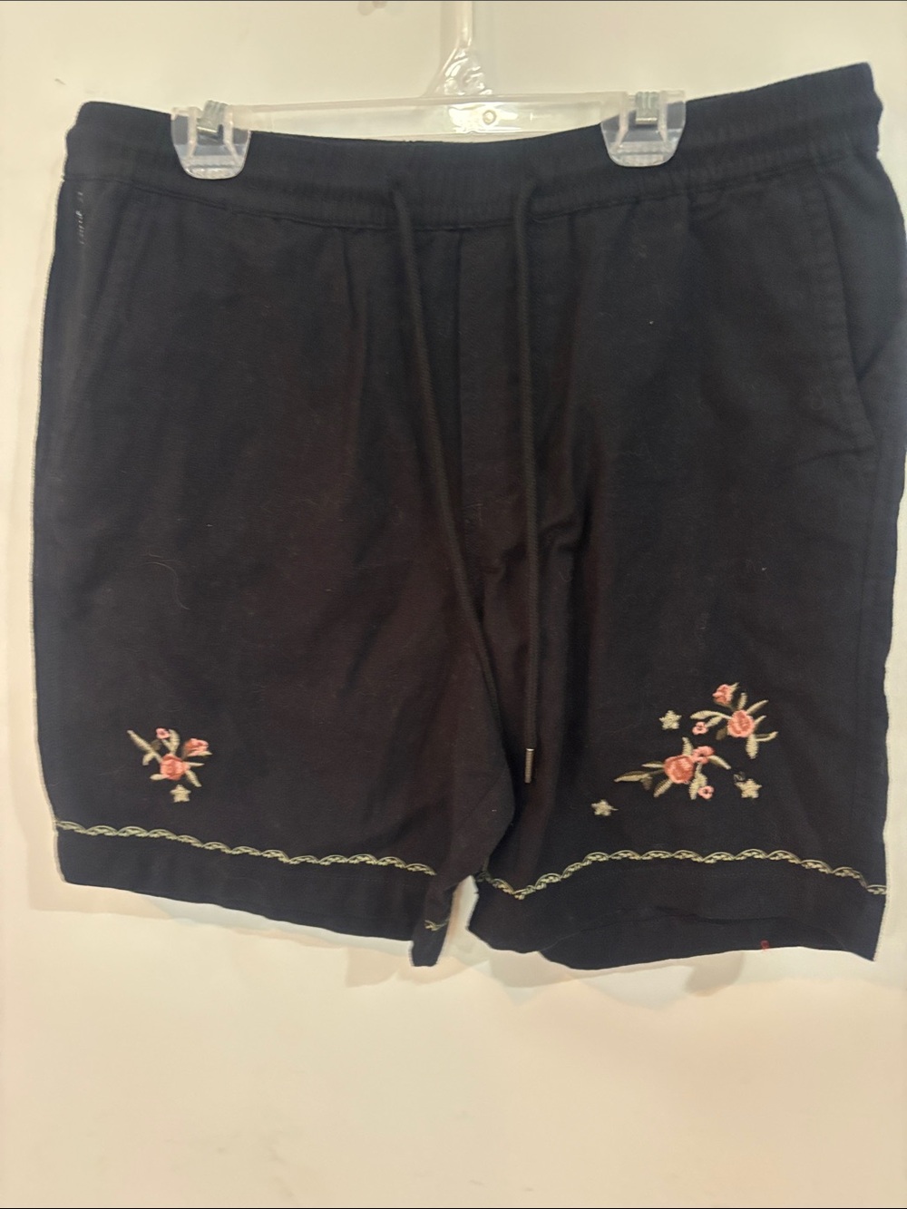 Aeropostale Black Men’s Shorts with Pink Floral Embroidery